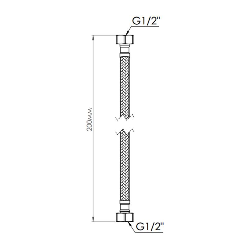 Шланг для води Thermo Alliance Standart 20 см NYLON 1/2"x1/2" НН TAS387W20 — фото 2