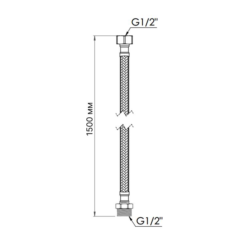 Шланг для води Thermo Alliance Standart 150 см NYLON 1/2"x1/2" ВЗ TAS388W150 — фото 2