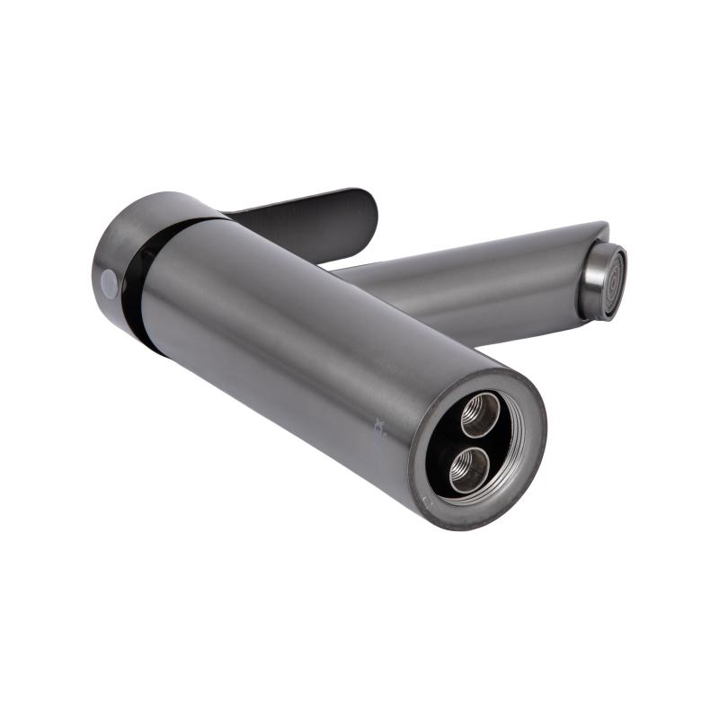 Змішувач для раковини Brinex Pure 001F низький  Gunmetal Black BRIPUR001FGRP — фото 5