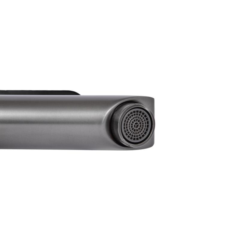 Змішувач для раковини Brinex Pure 001F низький  Gunmetal Black BRIPUR001FGRP — фото 6