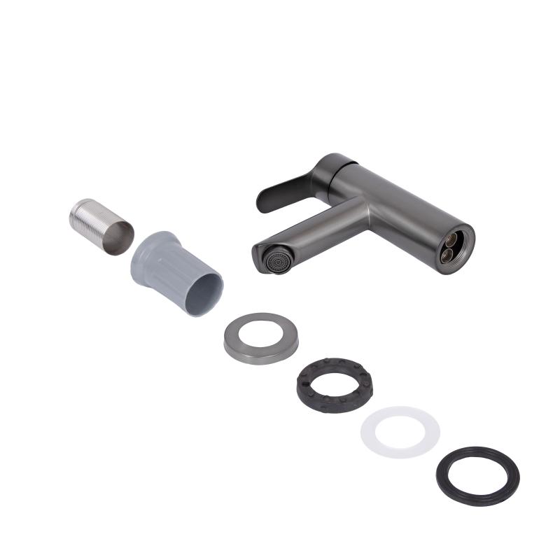 Змішувач для раковини Brinex Pure 001F низький  Gunmetal Black BRIPUR001FGRP — фото 7