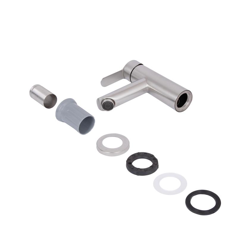 Змішувач для раковини Brinex Pure 001F низький  Nickel BRIPUR001FNKL — фото 7