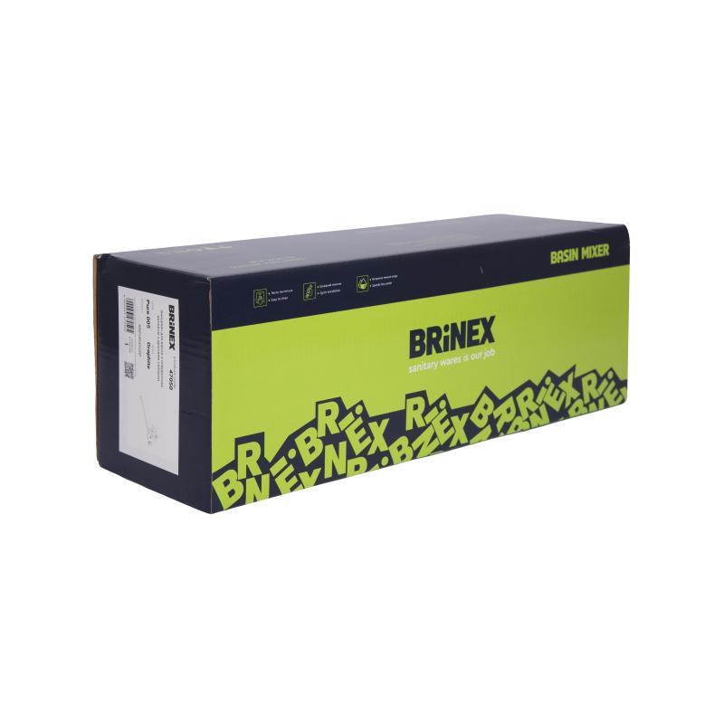 Змішувач для ванни Brinex Pure 005 з довгим поворотним виливом (з душовим гарнітуром) Gunmetal Black BRIPUR005GRP — фото 8