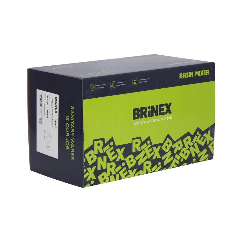 Змішувач для ванни Brinex Pure 006 з поворотним виливом (з душовим гарнітуром) Nickel BRIPUR006NKL — фото 9