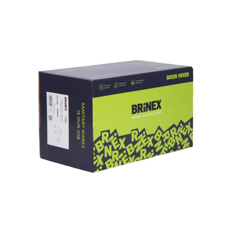 Змішувач для ванни Brinex Pure 006 з поворотним виливом (з душовим гарнітуром) Gunmetal Black BRIPUR006GRP — фото 9