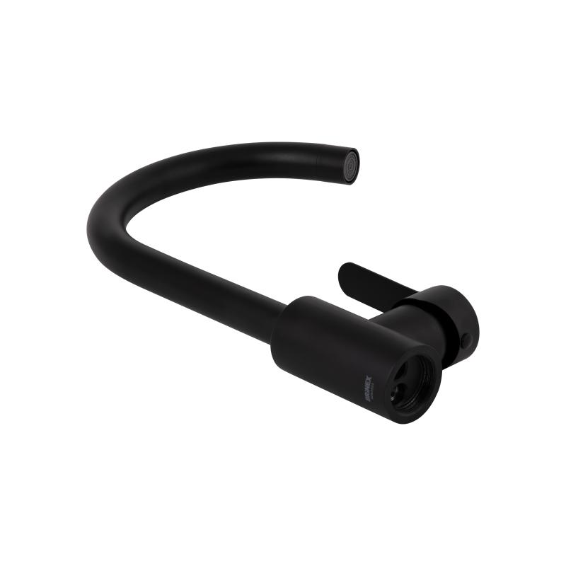 Змішувач для кухні Brinex Pure 015F U-образний  Black Matt BRIPUR015FBLM — фото 4