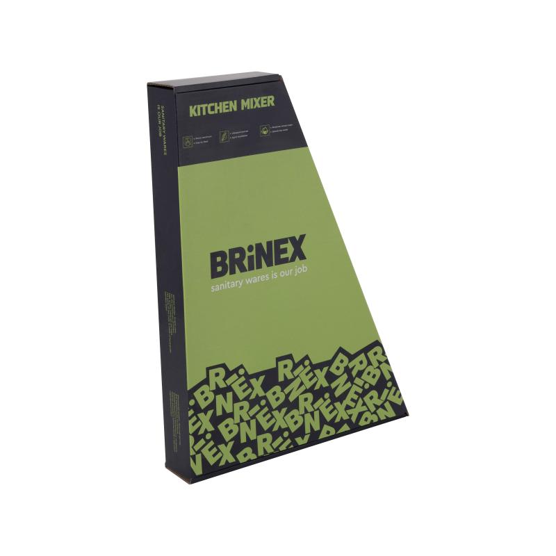 Змішувач для кухні Brinex Pure 015F U-образний  Black Matt BRIPUR015FBLM — фото 6