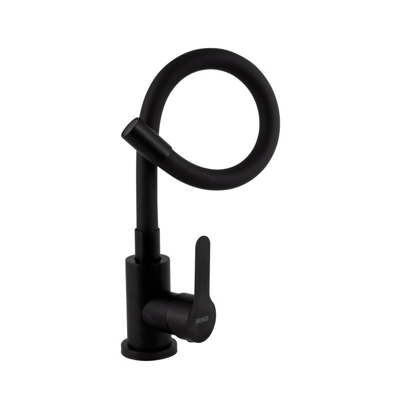 Змішувач для кухні Brinex Pure 015F3 з гнучким виливом   Black Matt BRIPUR015F3BLM — фото 3