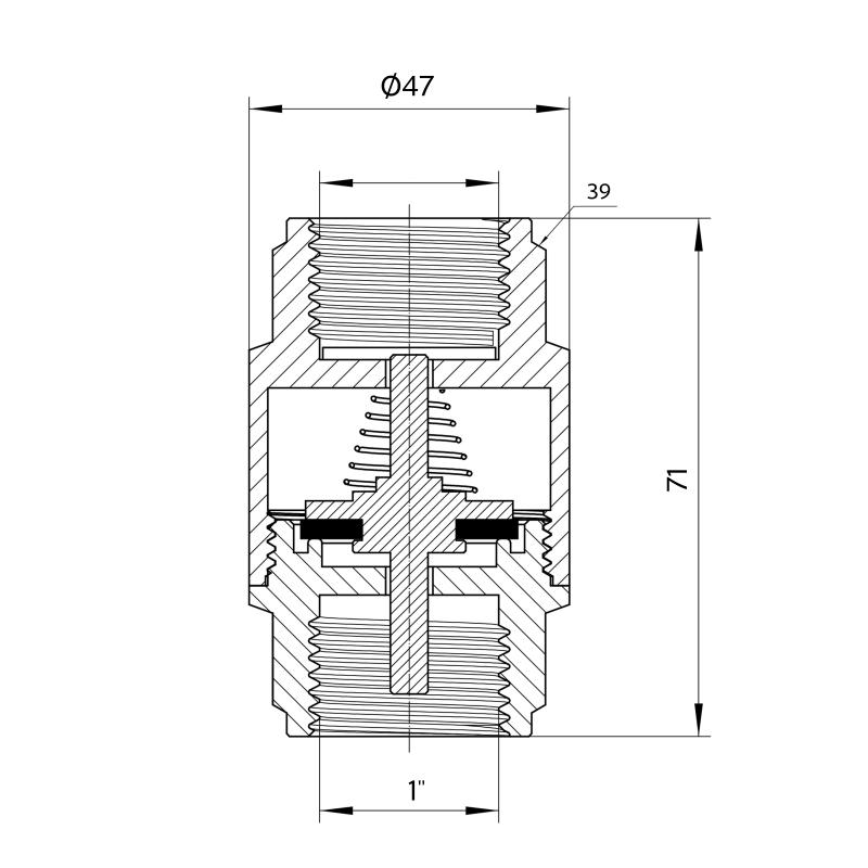 Зворотний клапан Thermo Alliance Forte 1"ВВ нікель із латунним штоком TAF240W25 — фото 2