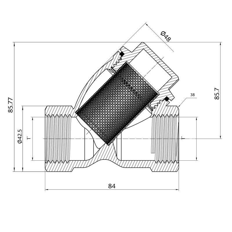 Фільтр грубої очистки Thermo Alliance Forte 1"ВВ нікель для води косий TAF124W25 — фото 2