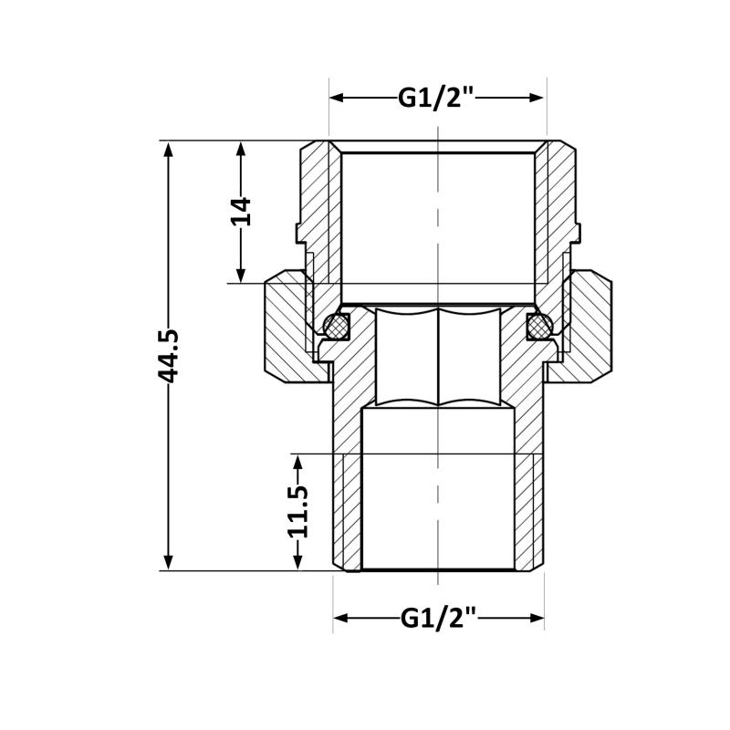 Згін-американка Thermo Alliance Standart 1/2"ВЗ нікель, прямий TAS190W15 — фото 2