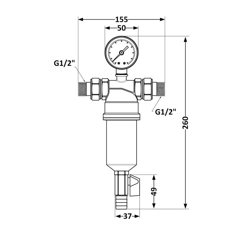 Фільтр самопромивний Thermo Alliance Standart 1/2" тонкого очищення, пластикова колба TAS128W15 — фото 2