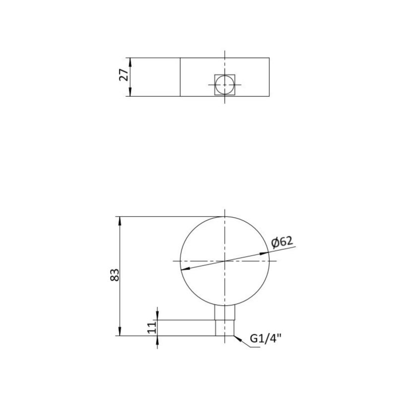 Манометр із гліцерином Thermo Alliancе Forte 6 бар, 1/4"З, заднє підключення TAF171G6B — фото 2