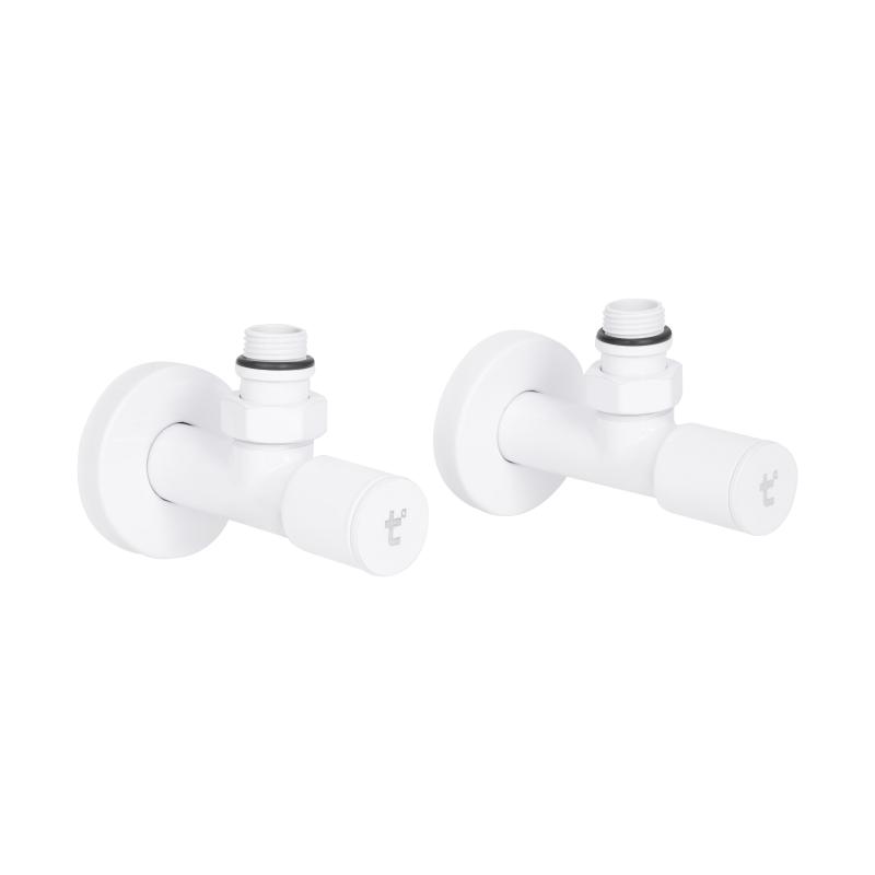 Комплект кранів Thermo Alliance Standart 1/2" З для рушникосушарки кутовий білий SF395W15W — фото 3