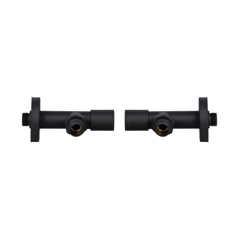 Комплект кранів Thermo Alliance Standart 1/2" З для рушникосушарки кутовий чорний SF395W15B — фото 4