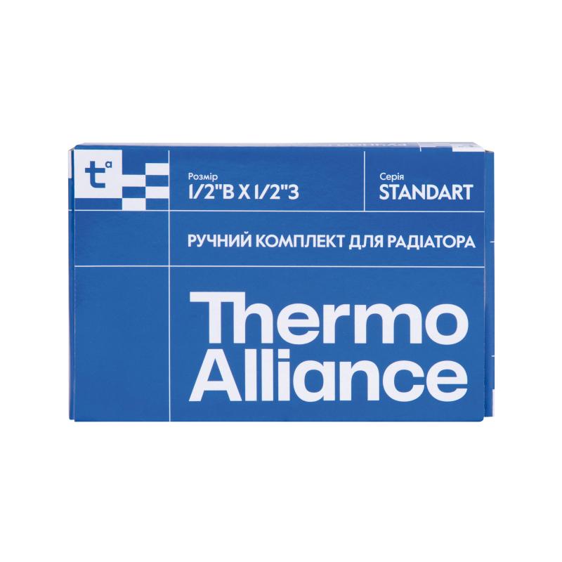 Комплект радіаторних кранів Thermo Alliance Standart 1/2" ВН кутовий TAS232W15 — фото 7