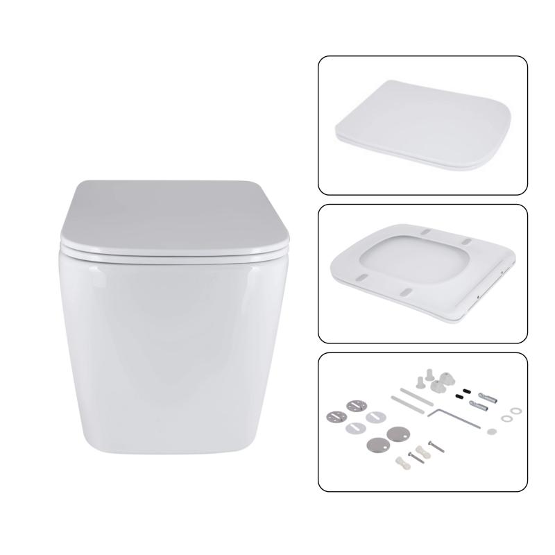 Готове рішення Qtap для ванної кімнати: підвісний унітаз Tern Ultra Quiet 525x345x360 + комплект інсталяції Nest 4 в 1 (квадратна клавіша Satin) — фото 7