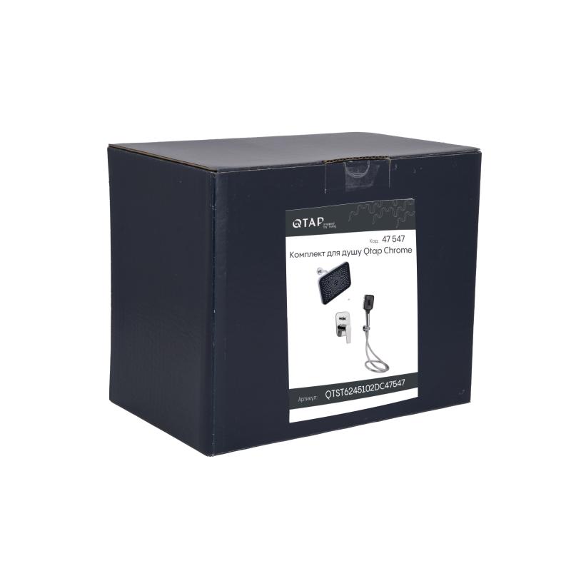 Комплект для душу Qtap Stenava Chrome: Змішувач QTST6245102DC + Лійки (QTRUC125CRM45954,QTHLA107CRM45784) + Шланг QTHADPVC200C + QTCRMBH130 — фото 8