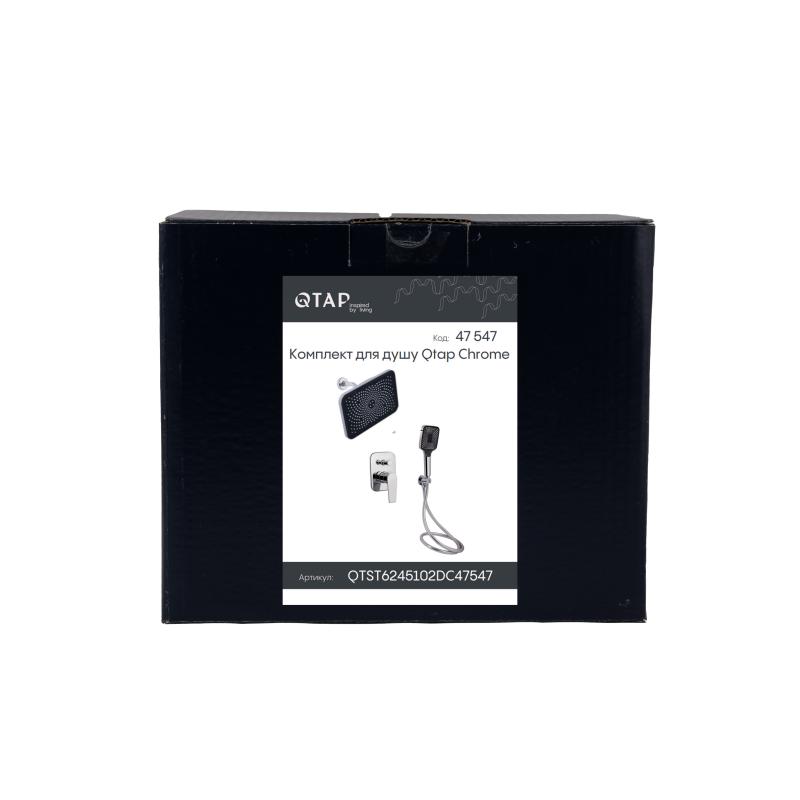 Комплект для душу Qtap Stenava Chrome: Змішувач QTST6245102DC + Лійки (QTRUC125CRM45954,QTHLA107CRM45784) + Шланг QTHADPVC200C + QTCRMBH130 — фото 9