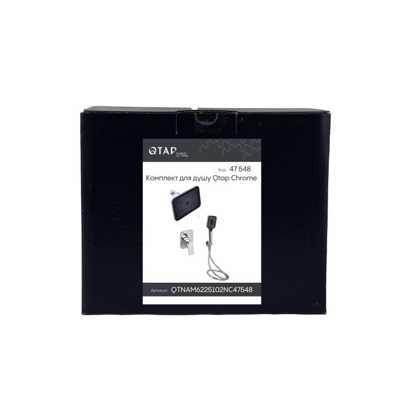 Комплект для душу Qtap Namesti Chrome: Змішувач QTNAM6225102NC + Лійки (QTRUC125CRM45954,QTHLA107CRM45784) + Шланг QTHADPVC200C + QTCRMBH130 — фото 9