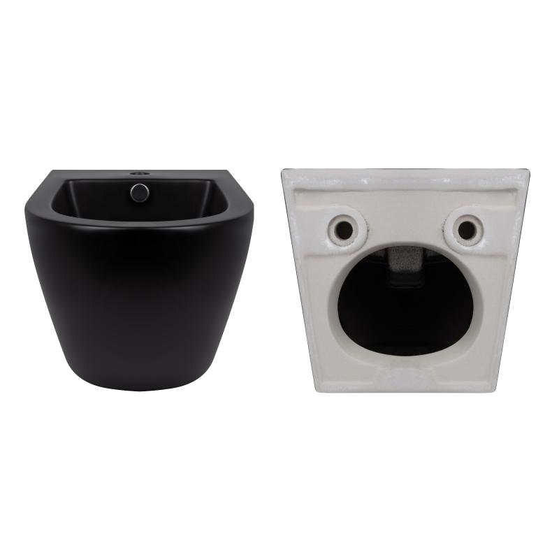 Комплект Qtap Robin Matt Black 2 в 1: унітаз підвісний  Ultra Quiet QT13332381АSMB + біде підвісне QT1355046FMB — фото 8