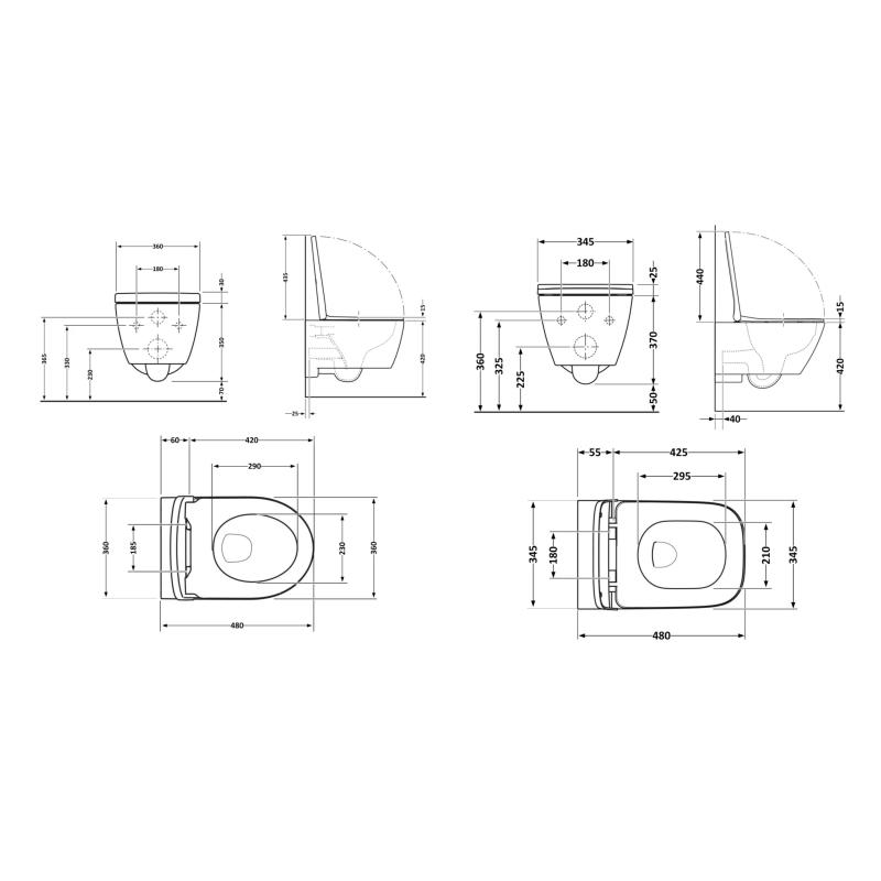 Акційний набір: Унітаз підвісний Jay Ultra Quiet QT07335177W 485х360х320 + Tern Ultra Quiet QT17332303ASW 490x365x325 — фото 2