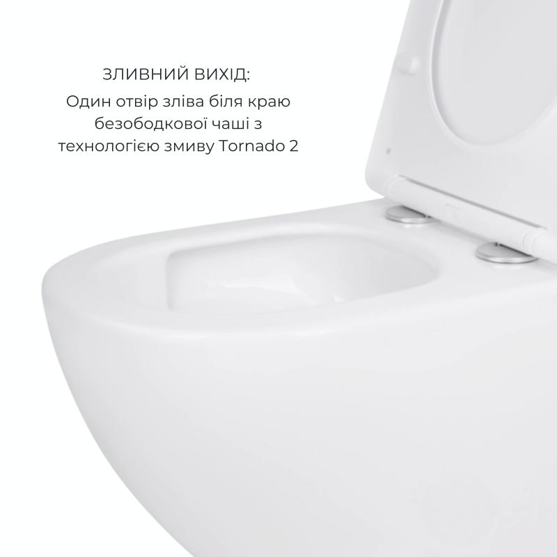Акційний набір: Унітаз підвісний Jay Ultra Quiet QT07335177W 485х360х320 + Tern Ultra Quiet QT17332303ASW 490x365x325 — фото 4