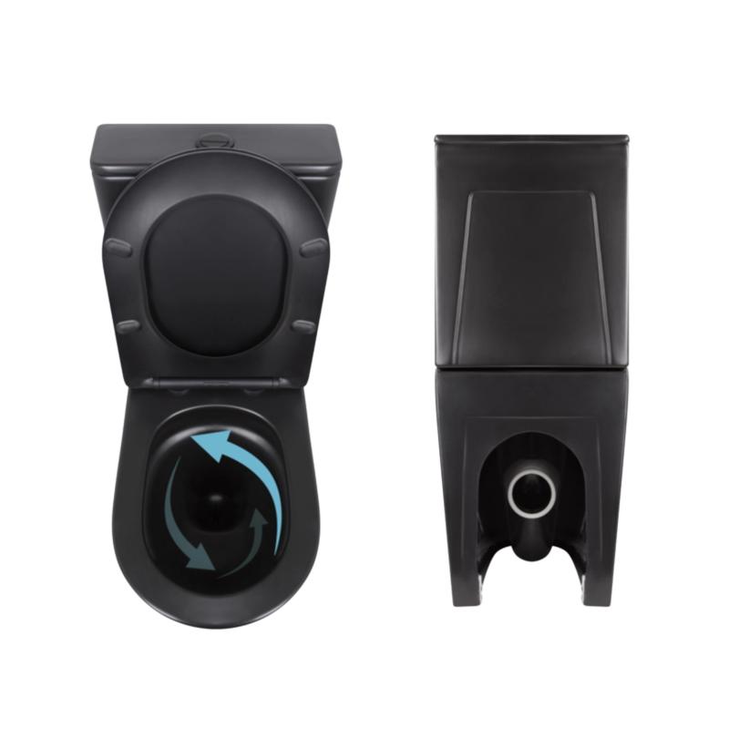 Акційний набір: Унітаз напольний Robin Ultra Quiet QT13226083AMB 660x360x855 Black + Біде напольне Robin QT13442141CMB 565x360x405 Black — фото 5