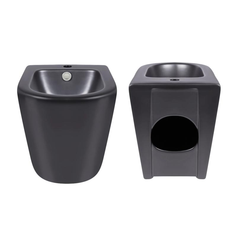 Акційний набір: Унітаз напольний Robin Ultra Quiet QT13226083AMB 660x360x855 Black + Біде напольне Robin QT13442141CMB 565x360x405 Black — фото 8