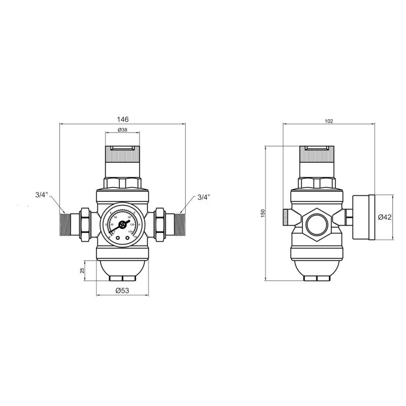 Фільтр самопромивний Thermo Alliance Forte 3/4" з редуктором для холодної води SF128W20 — фото 2