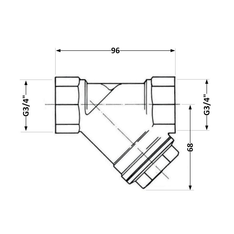 Фільтр косий Icma №50 грубої очистки 1 1/4"ВВ латунний 83050AG05 — фото 2