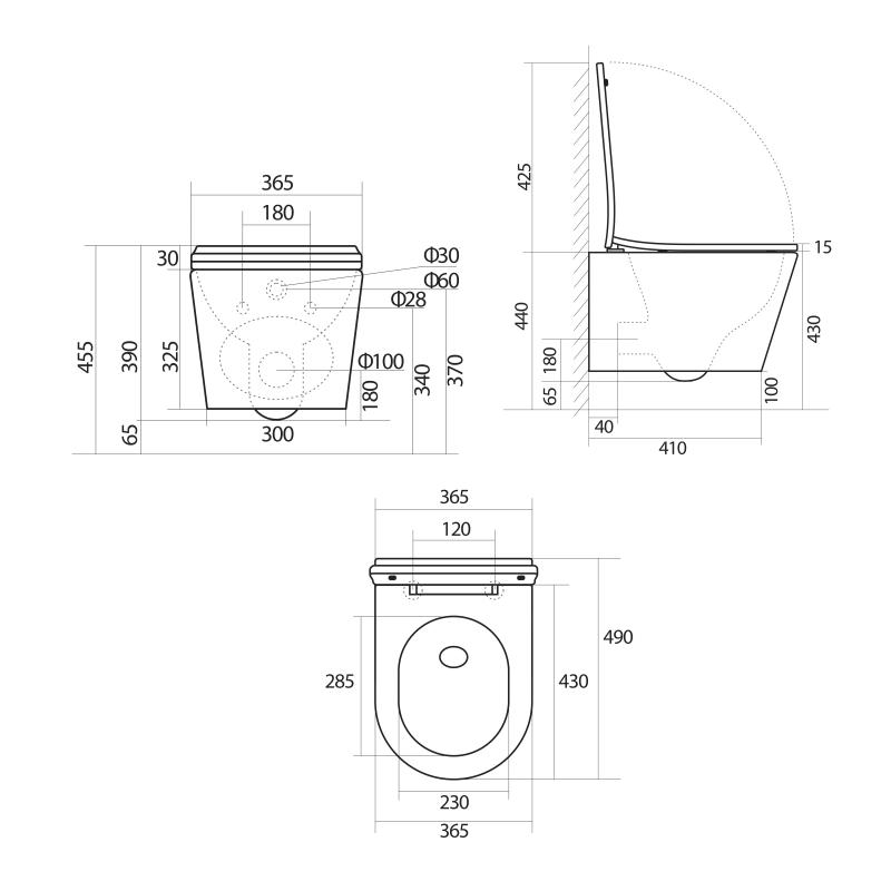 Унітаз підвісний Qtap Scorpio безободковий Ultra Quiet з сидінням Soft-close QT14332380ASW — фото 2