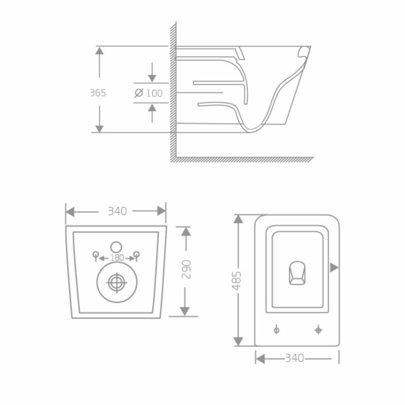 Унітаз підвісний Crow Rimless 485х340х330 мм, White, з сидінням Slim Duroplast/ Soft-close/ Quick Release QT05335171RW Qtap — фото 2