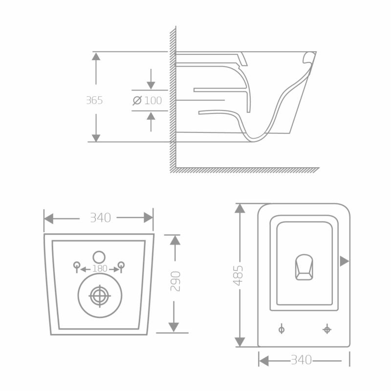 Унітаз підвісний Qtap Crow Ultra Quiet 485×340×290 мм, Matt Black, з сидінням Slim Duroplast/ Soft-close/ Quick Release QT05335171MB — фото 2