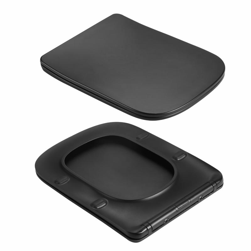 Унітаз підвісний Qtap Crow Ultra Quiet 485×340×290 мм, Matt Black, з сидінням Slim Duroplast/ Soft-close/ Quick Release QT05335171MB — фото 8