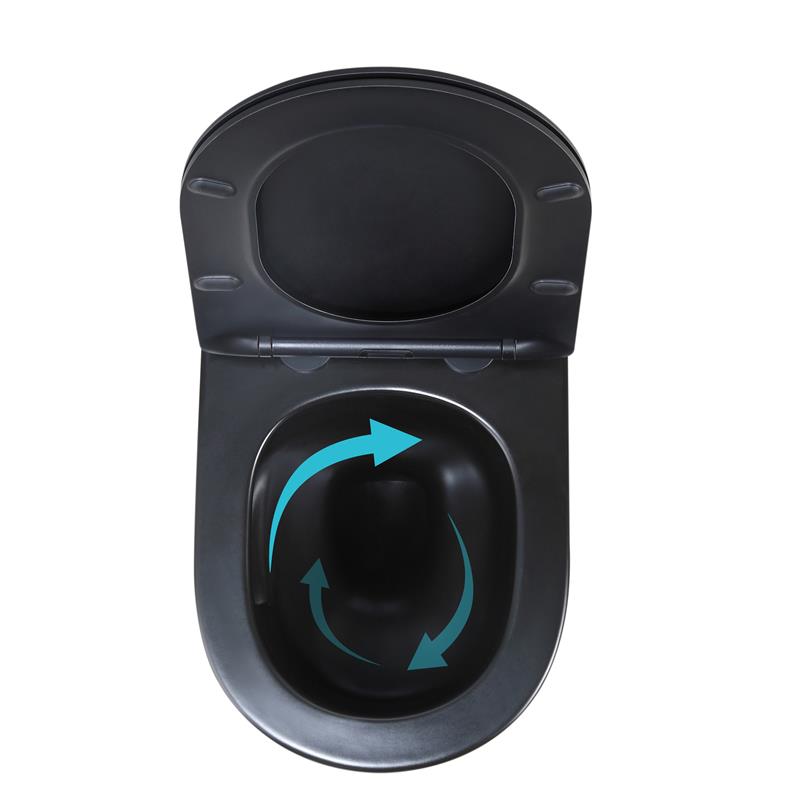 Унітаз підвісний Qtap Jay Ultra Quiet 485х360х320 мм, Matt Black, сидінням Slim Duroplast/ Soft-close/ Quick Relase QT07335177MB — фото 6