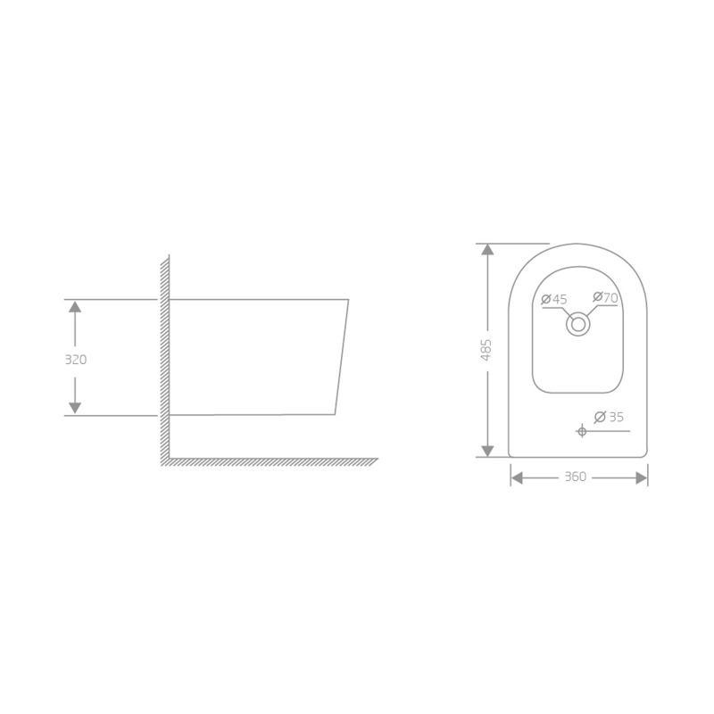 Біде підвісне Qtap  Swan 485х360х320 мм, White QT16555379W — фото 2