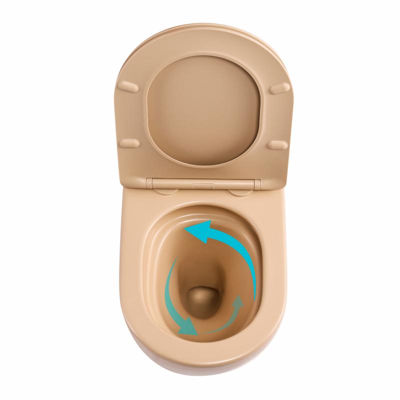 Унітаз підвісний Robin Ultra Quiet 490×365×325 мм, Beige, з сидінням Slim Duroplast / Soft-close / Quick Release QT13332381АSSB Qtap — фото 6