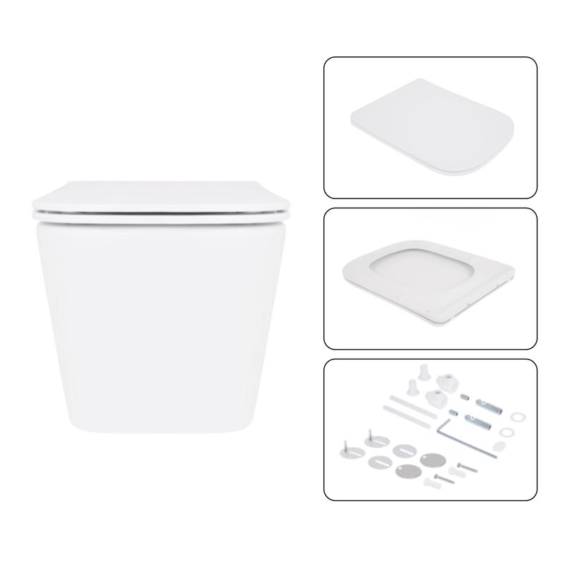Готове рішення Qtap для ванної кімнати: підвісний унітаз Crow Ultra Quiet 520x360x290 + комплект інсталяції Nest 4 в 1 (кругла клавіша Matt Black) — фото 7