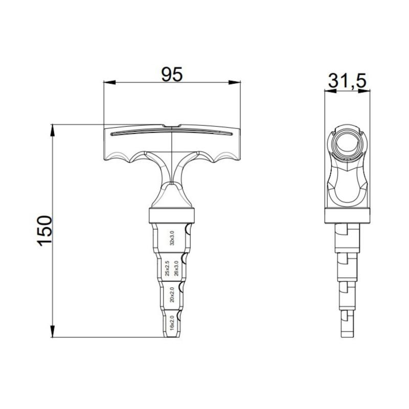 Калібратор Thermo Alliance для м/п труб d16-32 STD-405 — фото 2