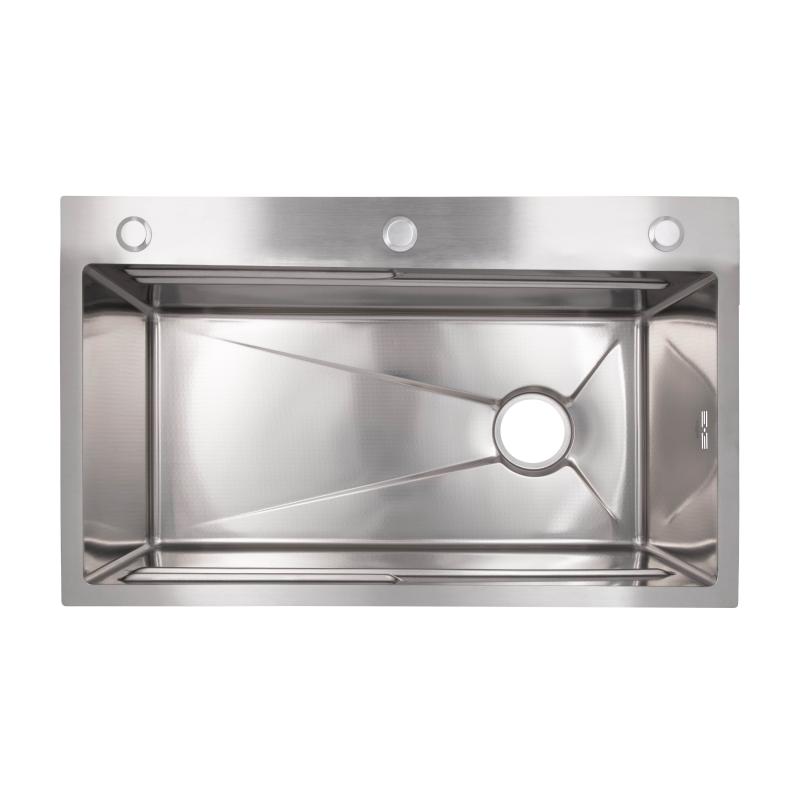 Lidz Handmade H7545 Мийка для кухні інтегрована Decor Honeycomb 3,0/1,0 мм LDH7545DEC48372 — фото 3