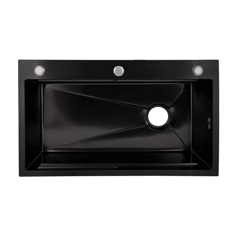 Lidz Handmade H7545B Мийка для кухні інтегрована Decor Black PVD Honeycomb 3,0/1,0 мм LDH7545BDECPVD48373 — фото 3