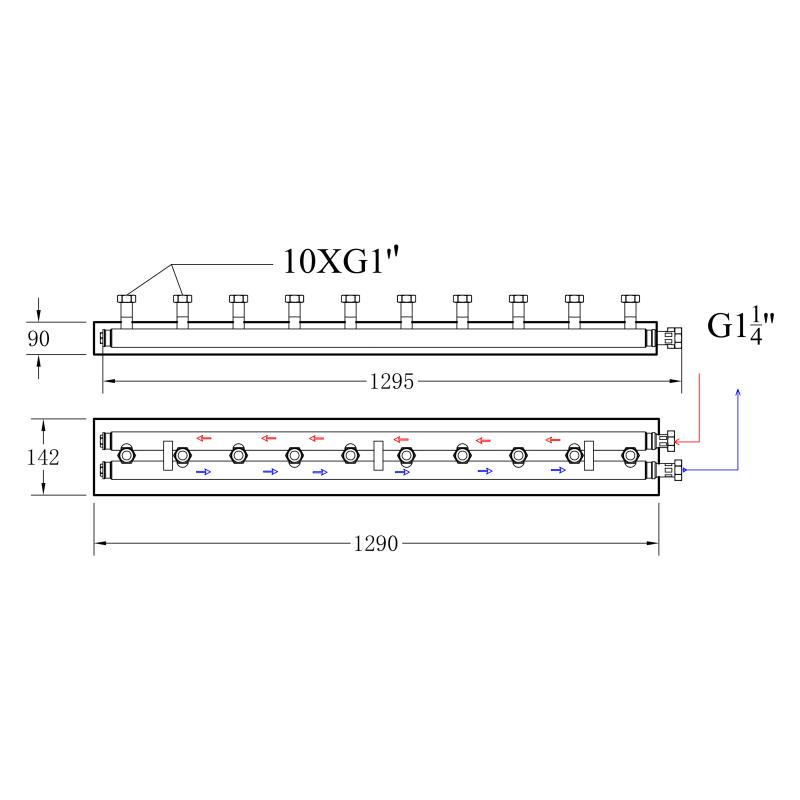 Колектор розподільчий Thermo Alliance Forte Quick System для  5 насосних груп 1 1/4"x1, нерж. сталь SUS 304 TAF-QSK5 — фото 2