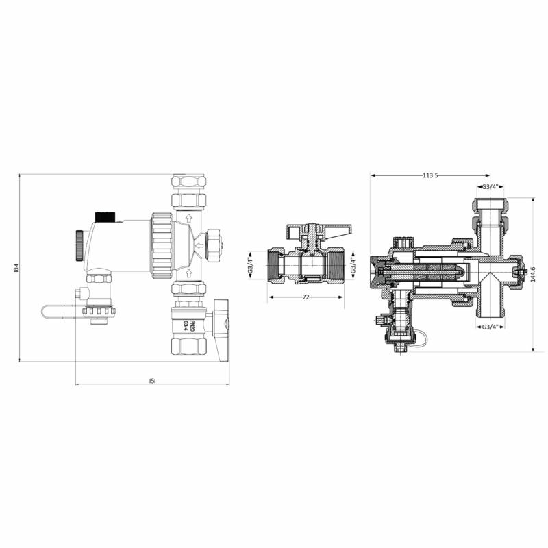 Фільтр-дешламатор Thermo Alliance Forte 3/4", універсальний (магнітний шламоуловлювач) TAF410G20 — фото 2