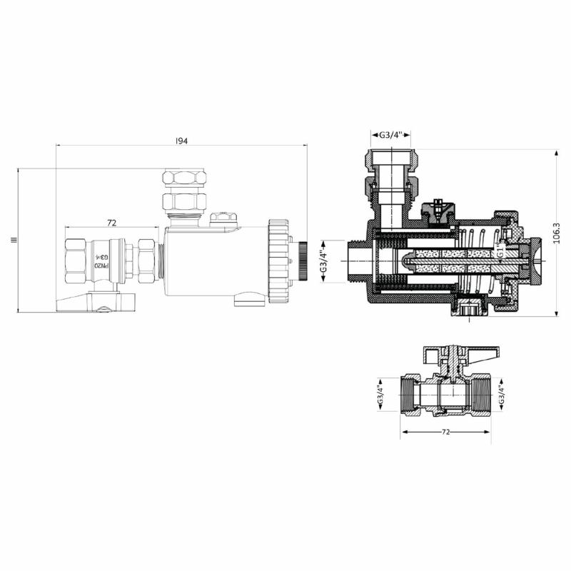 Фільтр-дешламатор Thermo Alliance Forte 3/4", кутовий (магнітний шламоуловлювач) TAF420G20 — фото 2