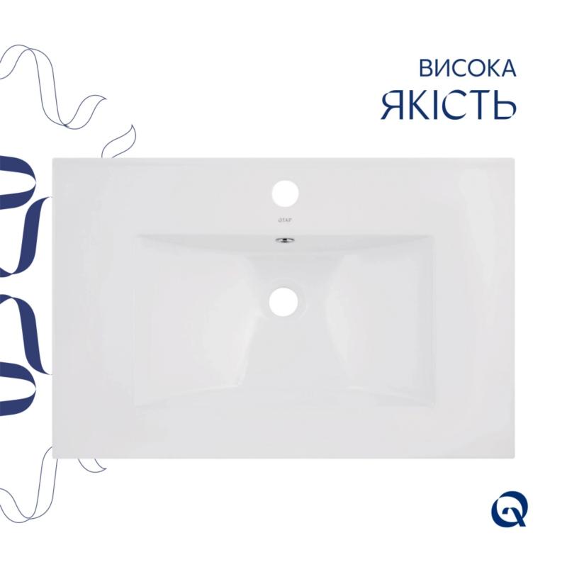 Комплект Albatross: Раковина врізна меблева 720x460x180 мм, White, прямокутна + Донний клапан Pop-up PU02O — фото 4