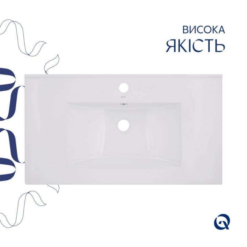 Комплект Albatross: Раковина врізна меблева 820x460x180 мм, White, прямокутна + Донний клапан Pop-up PU02O — фото 4