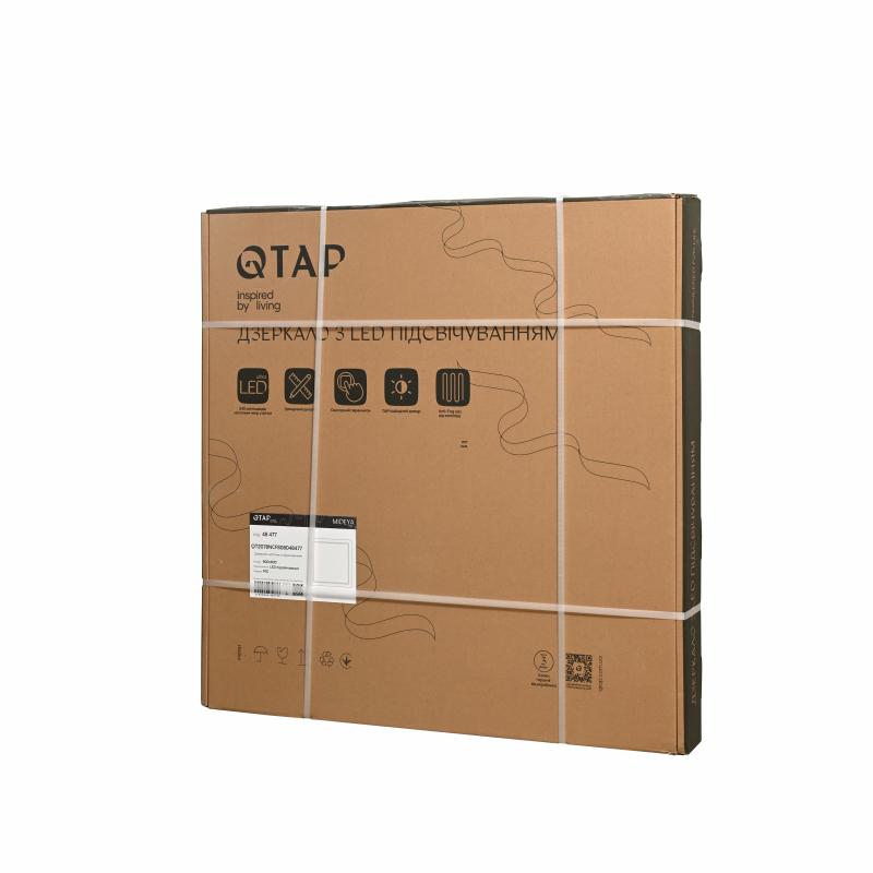 Дзеркало Qtap Mideya (MI1) 800x800 з LED-підсвічуванням Touch, з антизапотіванням, димером, рег. яскравості QT2078NCF808048477 — фото 7