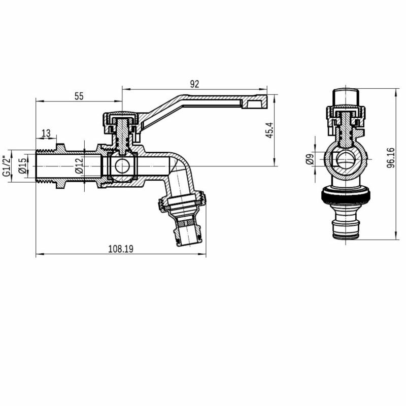 Кран кульовий для поливу Thermo Alliance Forte 1/2"З незамерзаючий TAF141W15 — фото 2