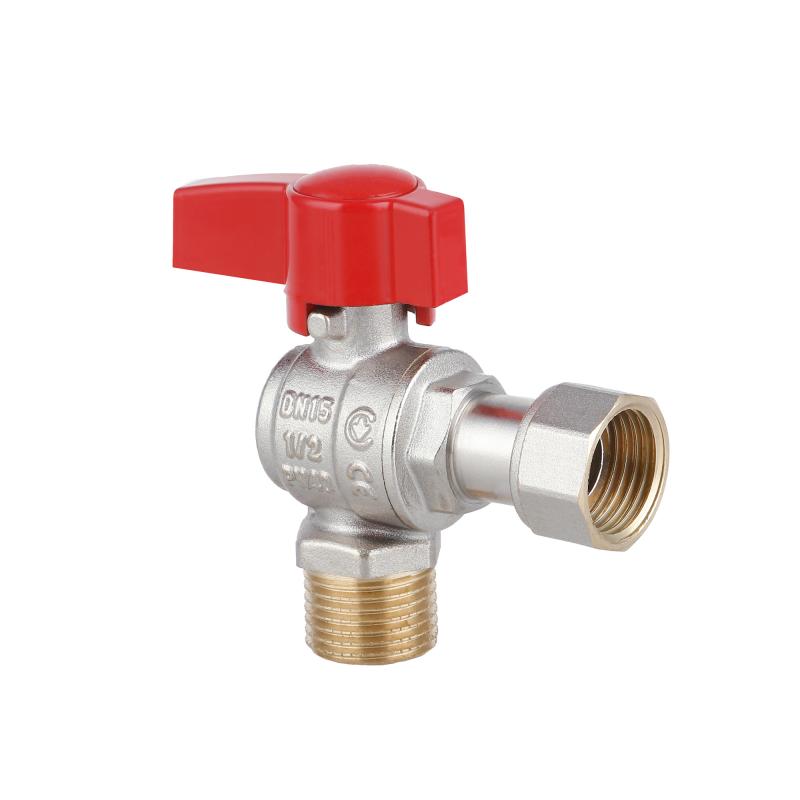 Кран кульовий Thermo Alliance Standart 1/2"ВЗ кутовий, PN40, з накидною гайкою TAS224W15 — фото 3